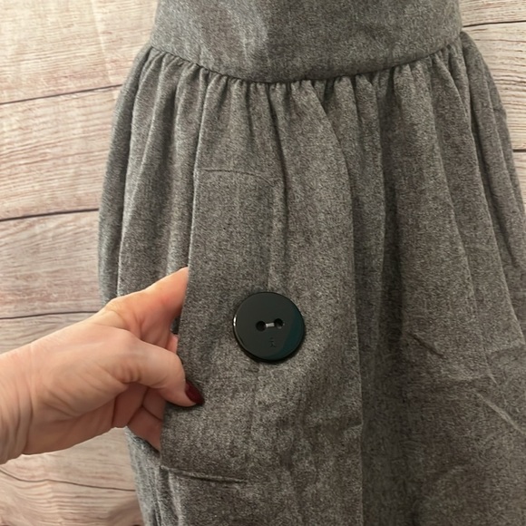 Anthropologie Taikonhu A-line Skirt Wool & Cashmere Button Detail Size 8 Lined - Picture 4 of 10